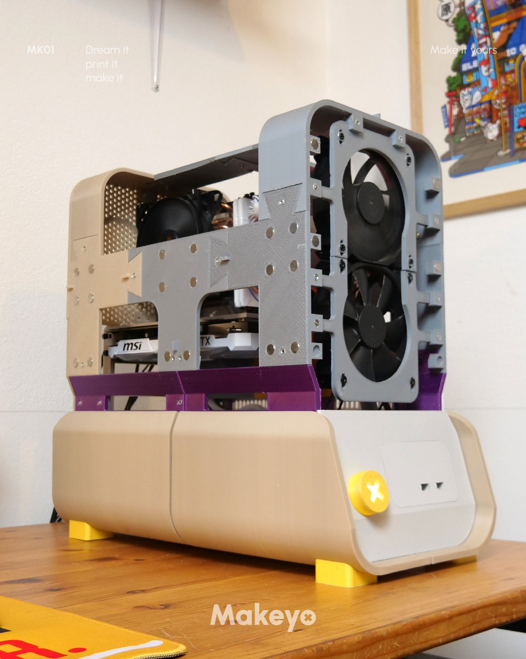 MK01 | 3d printed Mini ITX Micro ATX PC case