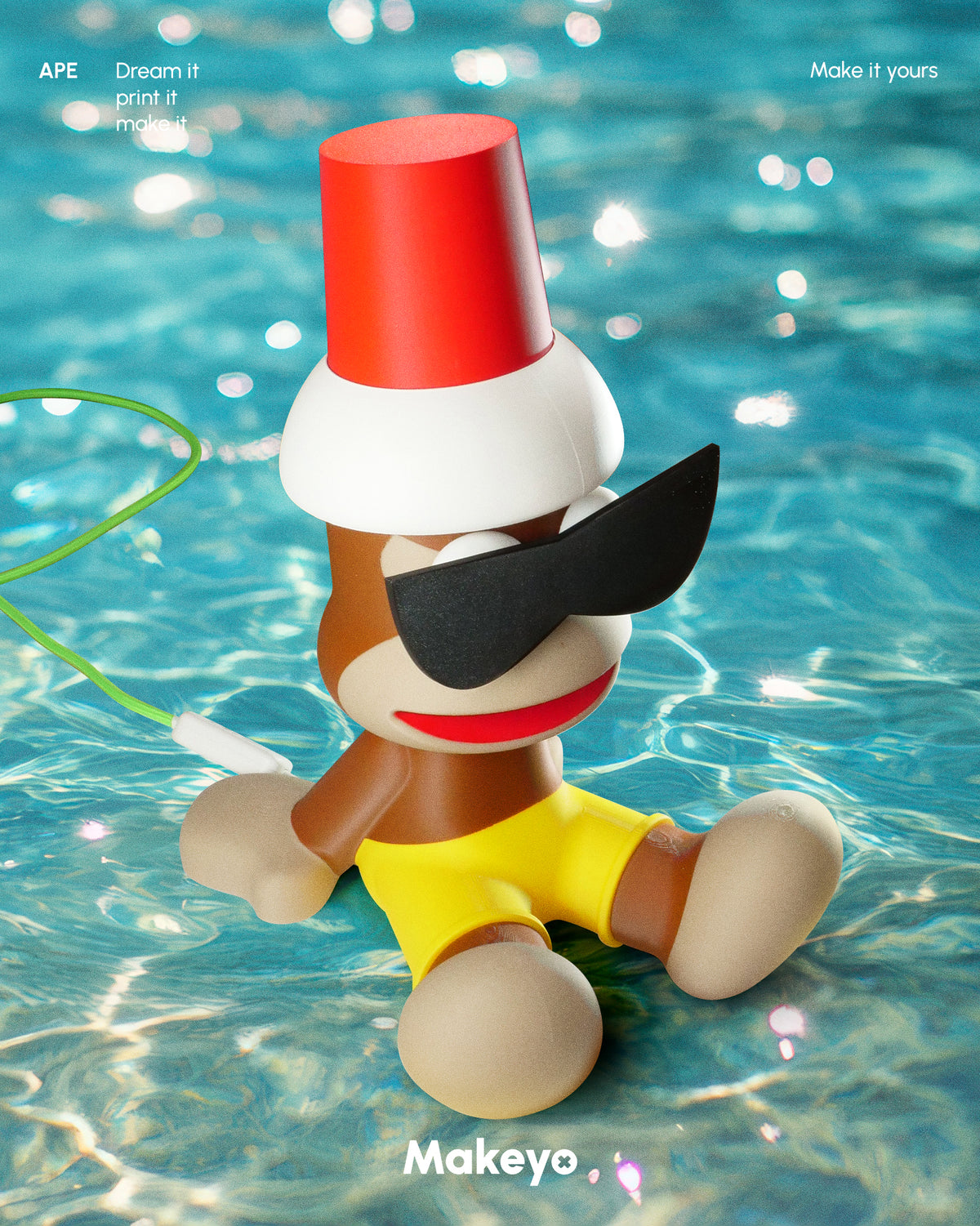 APE | 3d printed monkey lamp tribute to Ape Escape game