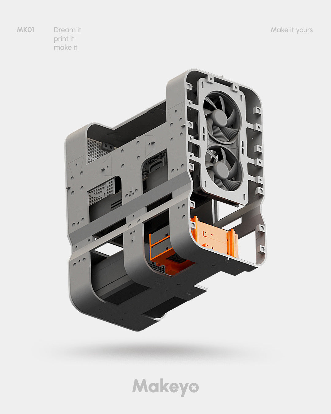 MK01 | 3d printed Mini ITX Micro ATX PC case