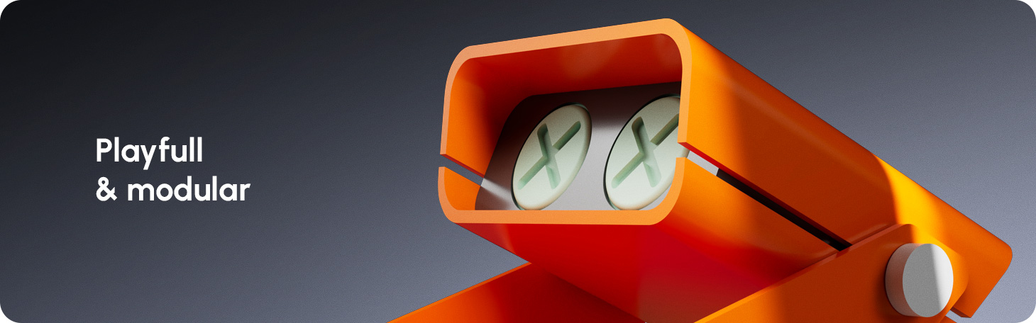 Block_1-Kayo Playd printed orange lamp with neon green cable