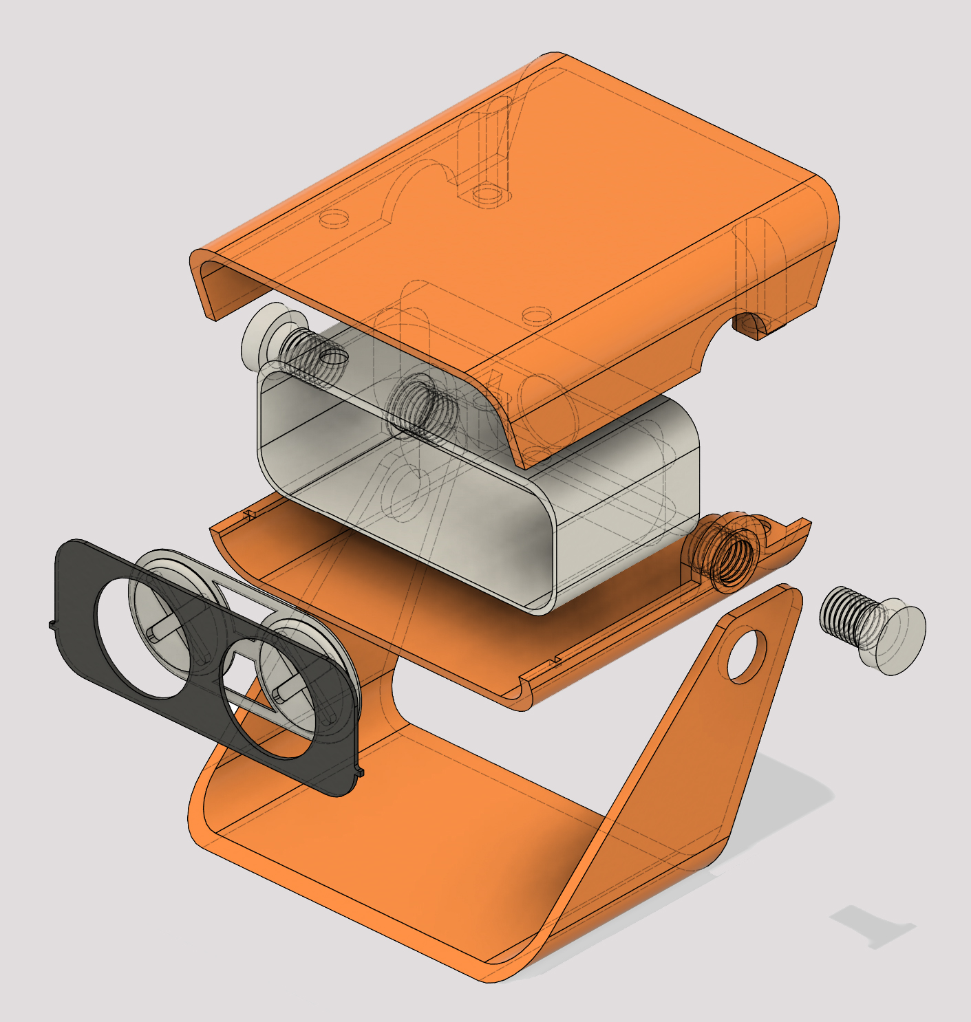 Kayo-eclate disassemble view of 3d printed lamp